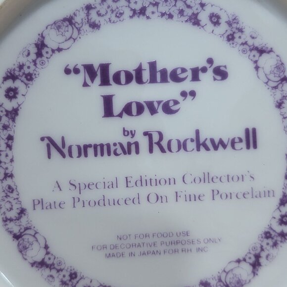 Vintage Norman Rockwell Mothers Love Collectors Plate - Picture 7 of 10